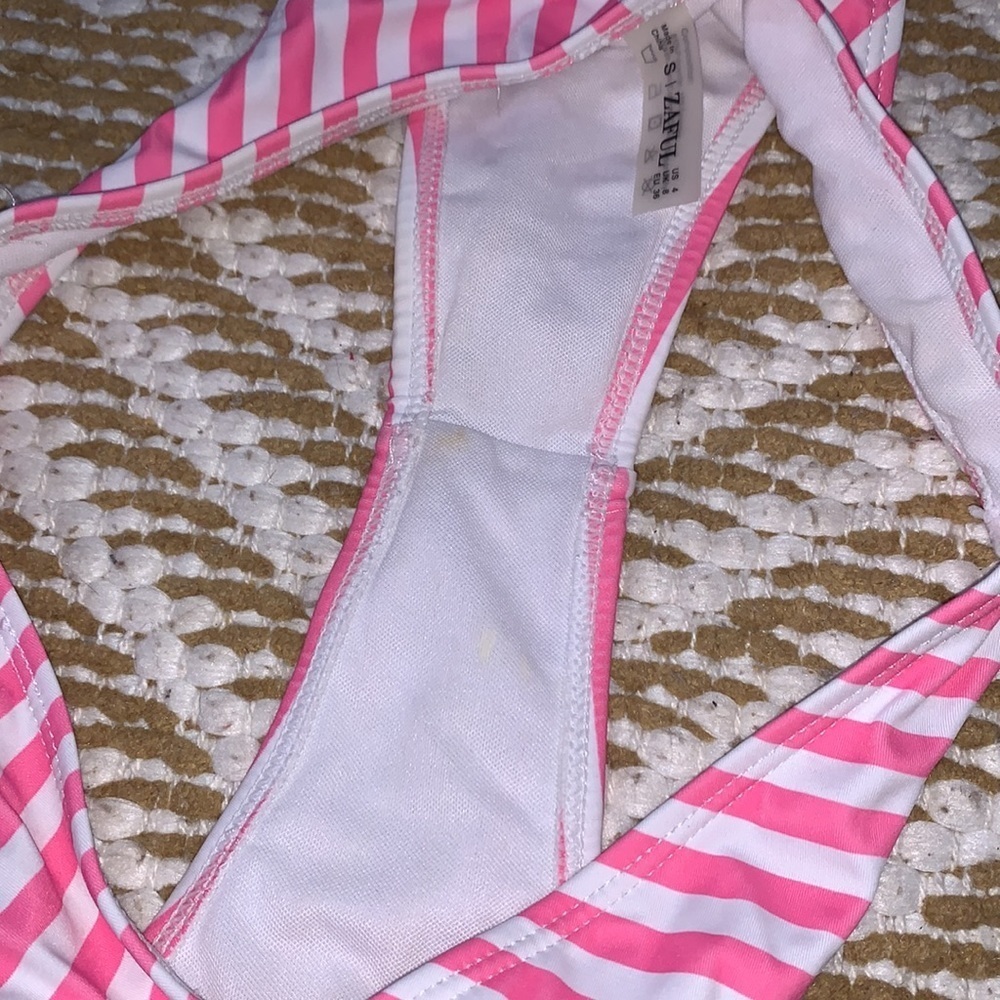 zaful bikini pink and white stripes - Picture 9 of 9